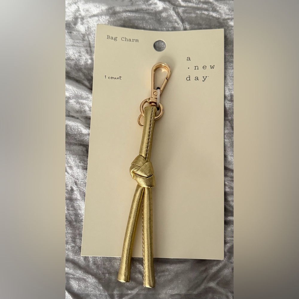 Gold Knot Tubular Bag Charm, Zipper Pull by a new day